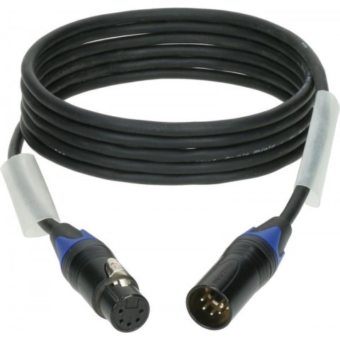Klotz OT206YS dupla árnyékolt DMX kábel XLR 5p mama/papa fekete (3 pin bekötve) Neutrik - 15m