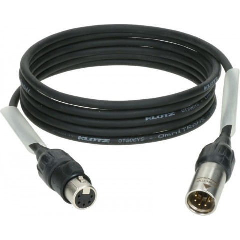 Klotz OT206YS dupla árnyékolt DMX kábel XLR 5p mama/papa (3 pin bekötve) IP65 Neutrik - 5m