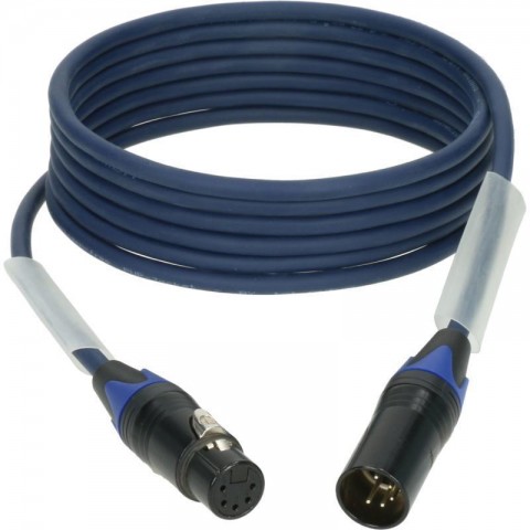 Klotz OT206PB dupla árnyékolt DMX kábel XLR 5p mama/papa fekete (3 pin bekötve) Neutrik - 1m