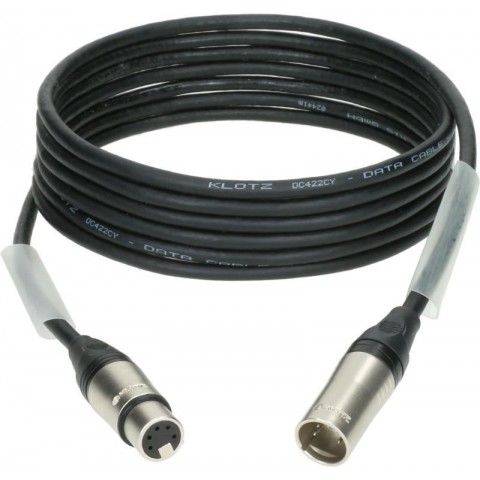 Klotz DC422CY dupla árnyékolt DMX kábel XLR 5p mama/papa nikkel (minden pin bekötve) Klotz - 15m