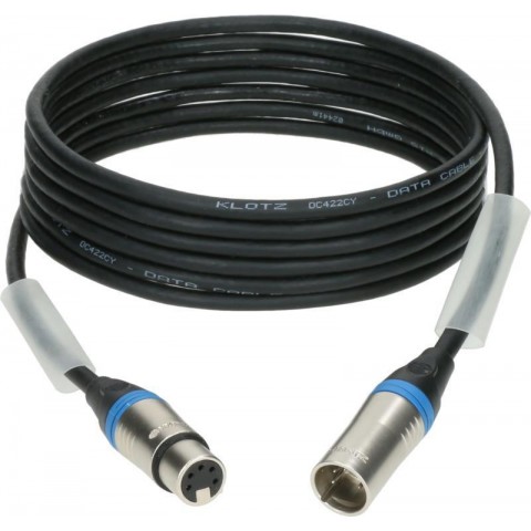 Klotz DC422CY dupla árnyékolt DMX kábel XLR 5p mama/papa nikkel (minden pin bekötve) Klotz - 50m