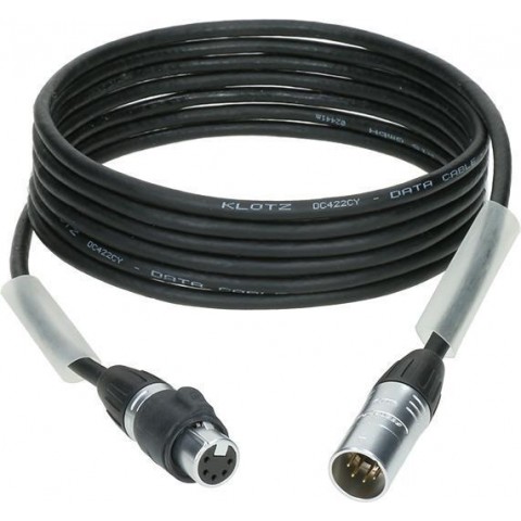 Klotz DC422CY dupla árnyékolt DMX kábel XLR 5p mama/papa (minden pin bekötve) IP65 - 3m