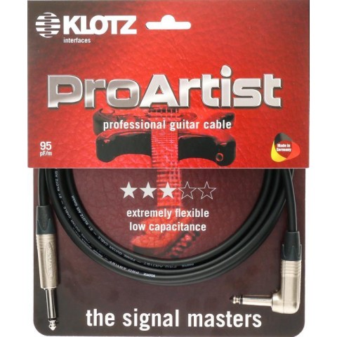 Klotz PRO ARTIST pro gitárkábel nikkel csatlakozókkal és nikkelezett érintkezőkkel - Neutrik - 9m