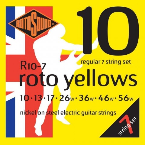 Rotosound Nikkel 7 húros elektromos gitár húrkészlet regular 10 13 17 26 36 46 56