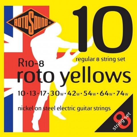 Rotosound Nikkel 8 húros elektromos gitár húrkészlet 10 13 17 30 42 54 64 74