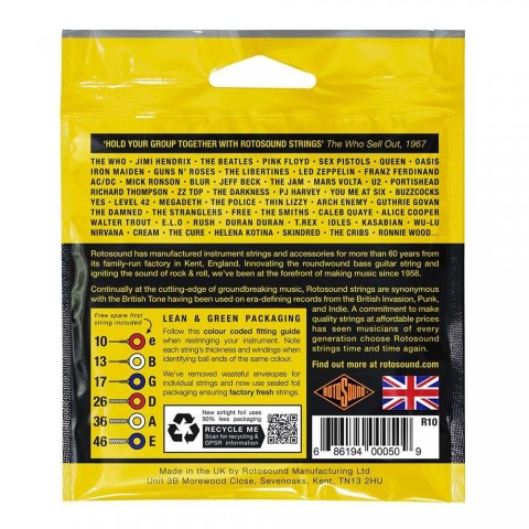 Rotosound Nikkel elektromos gitár húrkészlet regular 10 13 17 26 36 46