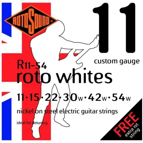 Rotosound Nikkel elektromos gitár húrkészlet custom méret drop hangoláshoz 11 15 22 30 42 54