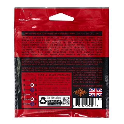 Rotosound Nikkel elektromos gitár húrkészlet medium 11 14 18 28 38 48