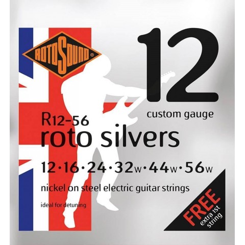 Rotosound Nikkel elektromos gitár húrkészlet custom méret drop hangoláshoz 12 16 24 32 44 56
