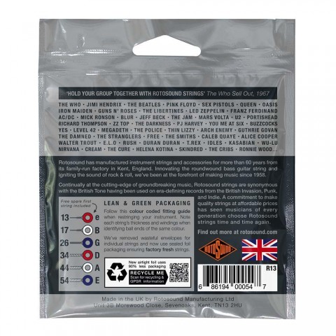 Rotosound Nikkel elektromos gitár húrkészlet heavy 13 17 26 34 44 54