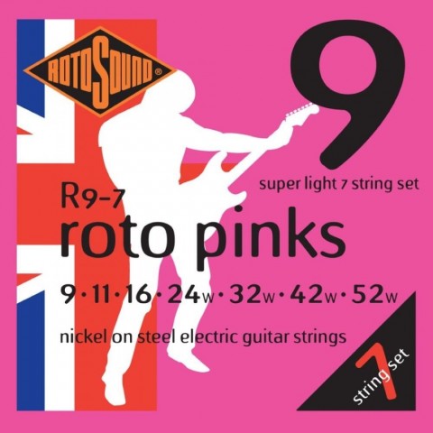 Rotosound Nikkel 7 húros elektromos gitár húrkészlet szuper könnyű 9 11 16 24 32 42 52