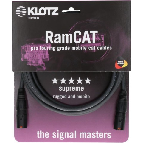 Klotz flexibilis RamCAT hálózati kábel - fekete CAT5e (S/UTP) / etherCON - etherCON - 5m