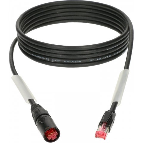 Klotz flexibilis RamCAT hálózati kábel - fekete CAT5e (S/UTP) / etherCON - RJ45 - 50m