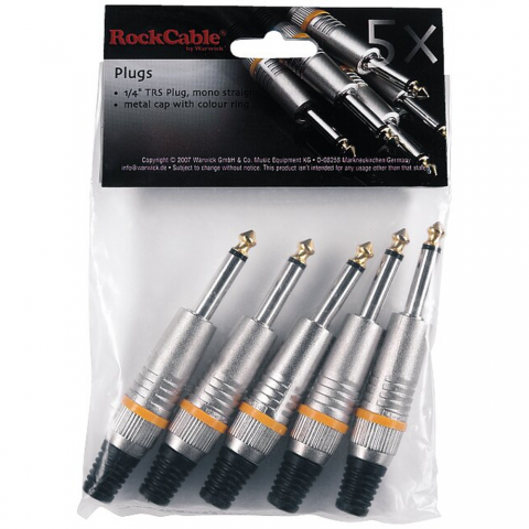 RockCable TS dugó 6.3 mm mono fém sapka kábel tehermentesítés