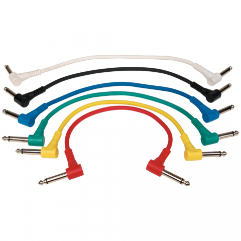RockCable Patch kábelkészlet derékszögű TS csatlakozók színes 6 db 15 cm