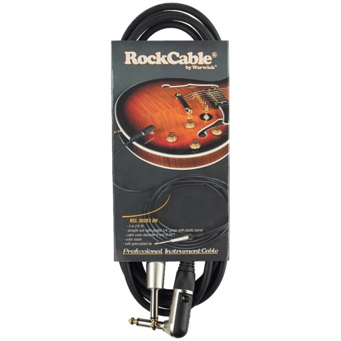 RockCable Hangszerek kábele szögletes/egyenes TS 3m aranyozott csúcs fekete RockCable Hangszerek kábele szögletes/egyenes TS 3m aranyozott csúcs fekete