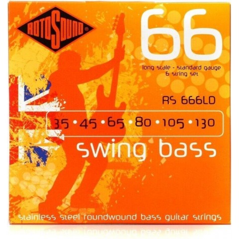 Rotosound Basszusgitár húrkészlet rozsdamentes acél 6 húr 35 45 65 80 105 130