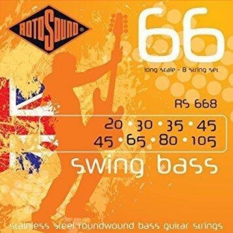 Rotosound Basszusgitár húrkészlet rozsdamentes acél 8 húr 20 30 35 45 45 65 80 105