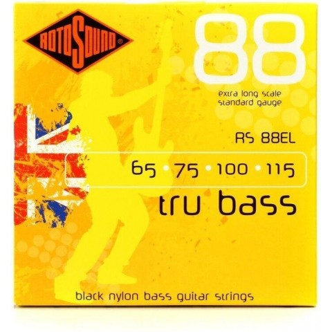 Rotosound Basszusgitár húrkészlet fekete nylon köszörült extra hosszú 65-115