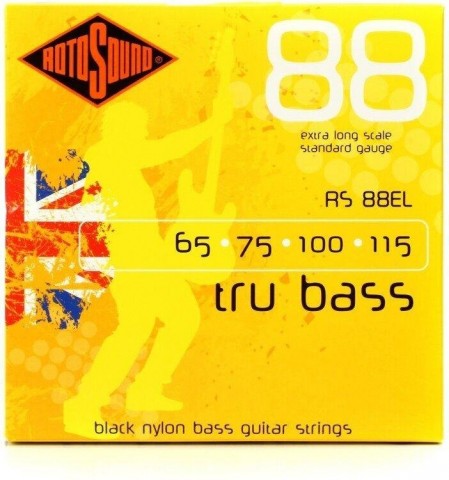 Rotosound Basszusgitár húrkészlet fekete nylon köszörült extra hosszú 65-115