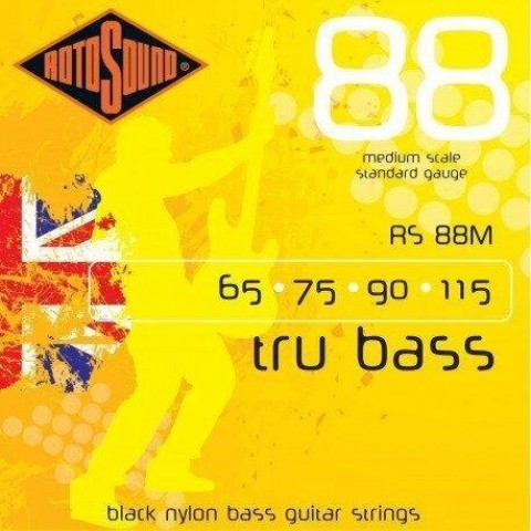 Rotosound Basszusgitár húrkészlet fekete nylon köszörült közepes 65 75 90 115
