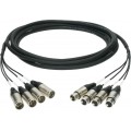 Klotz 4-cs. analóg loom - szimmetrikus 4 x XLR 3p mama - 4 x XLR 3p papa Klotz csatlakozók - 10m