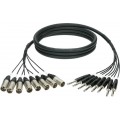 Klotz 8-cs. analóg loom - szimmetrikus 8 x XLR 3p papa - 8 x TRS Klotz csatlakozók - 5m