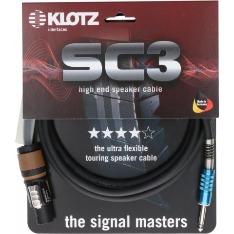 Klotz 2 x 2,5 mm² hangfalkábel PVC speakON 2p mama (NL2FXX) - jack 2p papa - 1m