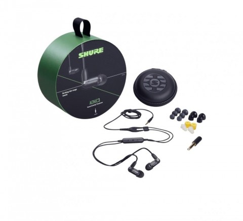 SHURE AONIC3 fülhallgató kábelbe épített vezérlés és mikrofon RMCE-UNI 3,5mm jack fekete