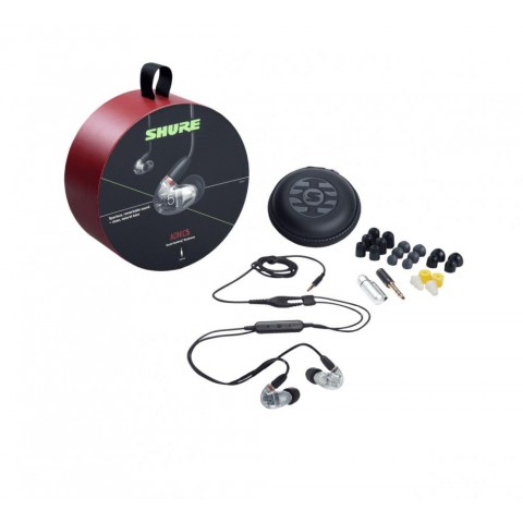 SHURE AONIC5 fülhallgató kábelbe épített vezérlés és mikrofon RMCE-UNI 3,5mm jack átlátszó