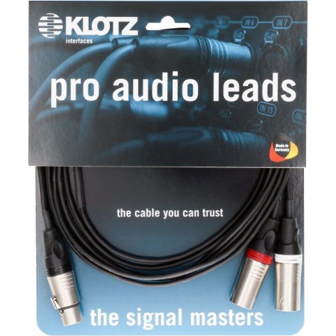 Klotz SMY sztereó mikrofon Y-kábel XLR 5p mama - 2 x XLR 3p papa Klotz csatlakozók - 5m