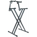 PROEL Keyboard állvány X kétszintes, dupla SNAP LOCK, a, szürke, m: 560-970mm, sz:400 mm, max: 80kg