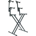 PROEL Keyboard állvány X háromszintes, dupla SNAP LOCK, a, szürke, m: 560-970mm, sz: 400mm max: 90kg