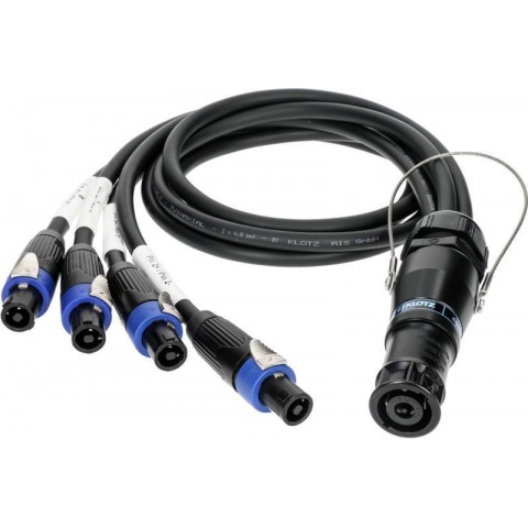 Klotz SPUTNIK TOP és SUB hangszóró adapter speakON 8p papa - 4 x speakON 4p mama - 1m