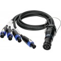 Klotz SPUTNIK TOP és SUB hangszóró adapter speakON 8p papa - 4 x speakON 4p mama - 2m