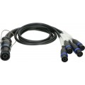 Klotz SPUTNIK TOP és SUB hangszóró adapter speakON 8p papa - 4 x speakON 4p papa - 1m