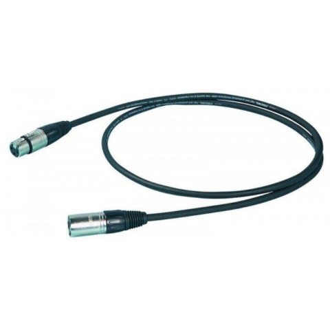 PROEL Mikrofonkábel 10 m fekete XLR 3FV és XLR 3MV csatlakozók fémház HPC210 kábel törésgátlóval