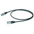 PROEL Mikrofonkábel, 20m fekete, XLR 3FV és XLR 3MV csatlakozók, fémház, HPC210 kábel törésgátlóval