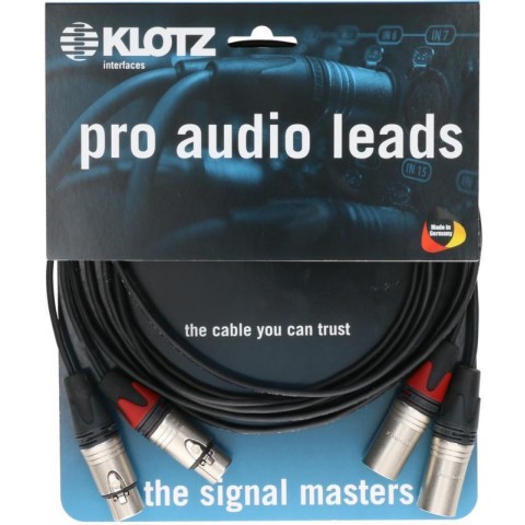Klotz SXX sztereó mikrofonkábel - twinaxiális XLR 3p mama/papa nikkel Neutrik csatlakozókkal - 7,5m