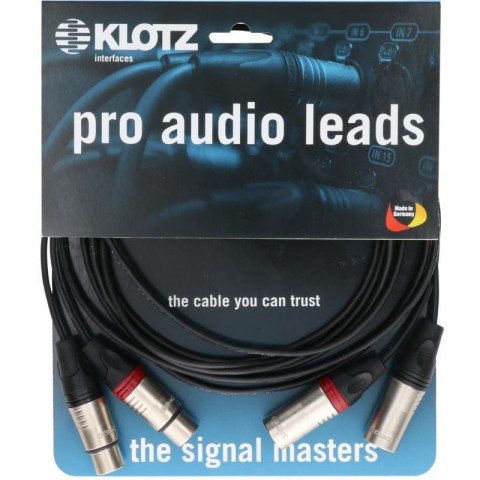 Klotz SXX sztereó mikrofon kábel - twinaxiális XLR 3p mama/papa nikkel Klotz csatlakozók - 10m