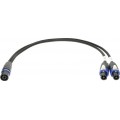 Klotz SPUTNIK TOP és SUB hangszóró adapter speakON 4p papa - 2 x speakON 4p mama - 0,6m