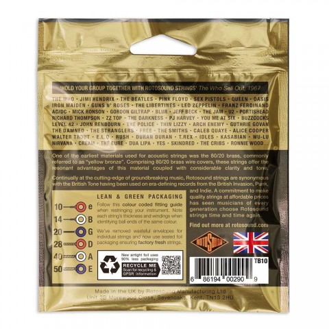 Rotosound Akusztikus gitár húrkészlet 80/20 bronz 12 16 24 32 44 54