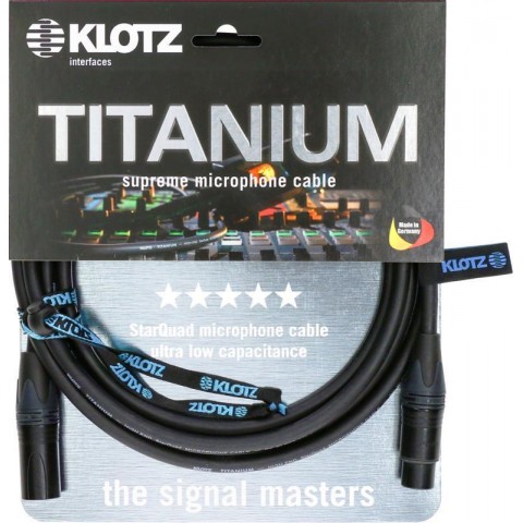 Klotz TITANIUM StarQuad mikrofonkábel Neutrik XLR arany érintkezőkkel - 1m