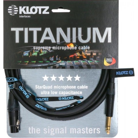 Klotz TITANIUM StarQuad analóg audiokábel Neutrik XLR mama - szimmetrikus Jack - 5m