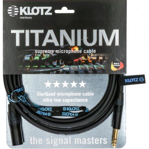 Klotz TITANIUM StarQuad analóg audiokábel Neutrik XLR papa - szimmetrikus Jack - 1,5m