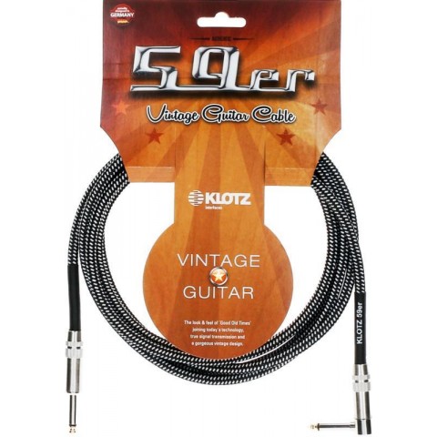 Klotz 59 pro Vintage gitárkábel jack dugók: egyenes - pipa - 3m