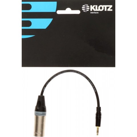 Klotz Összekötő adapter ellenállás mátrixszal XLR 3p papa - 3,5 mm-es mini Jack dugó 3p - 0,2m