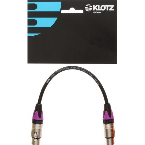 Klotz XLR 3p mama - XLR 3p mama / Neutrik XLR adapter kábel - nemváltó - 0,2m