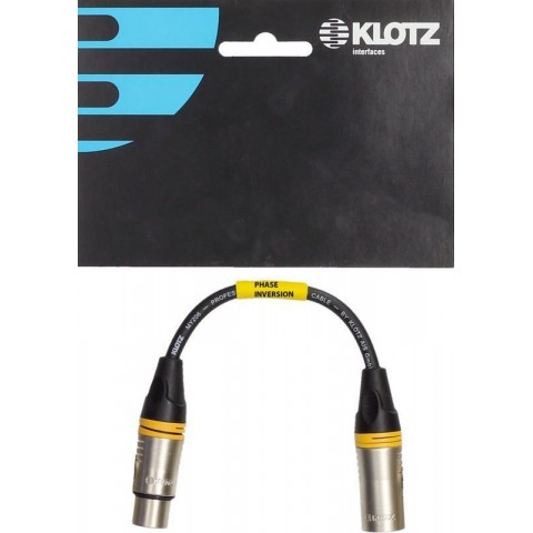 Klotz XLR 3p mama - XLR 3p papa / Klotz XLR adapter - fázis inverzióval - 0,2m
