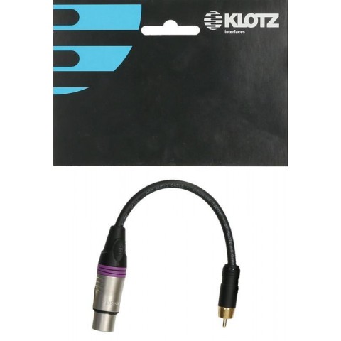 Klotz XLR 3p mama - RCA papa / Klotz XLR adapter - 0,2m